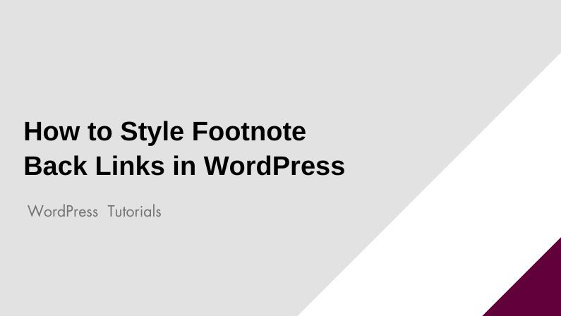 How to Style Footnote Back Links in WordPress